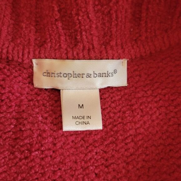 𝅺christopher & Banks women's zip-front chenille sweater vest, berry red - Picture 7 of 8
